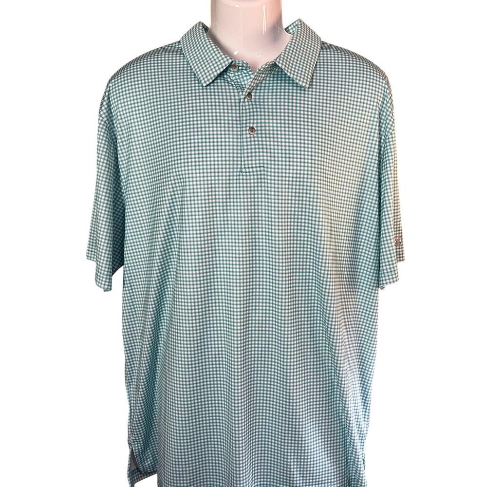 Pro Tour CooPlay Golf Shirt 2X Polyester Blue White Checks